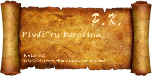Piváry Karolina névjegykártya